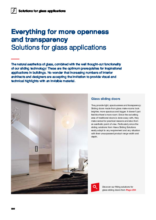 HAWA sliding solutions in buildings - catalog part 3 (glass)