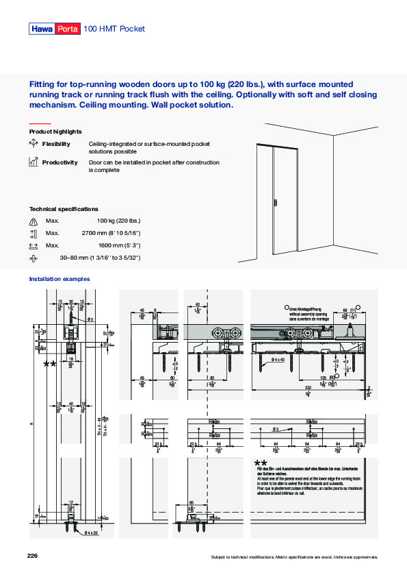 HAWA PORTA 100 HMT Pocket - catalogue (EN)