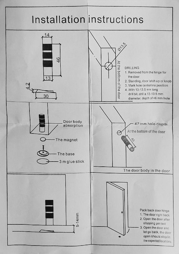 Invisible magnetic door stop - installation instructions