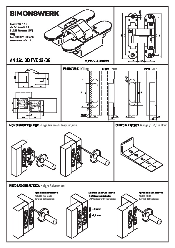 ANSELMI AN 161 3D FVZ 12/38 - Fitting instruction (IT/EN)
