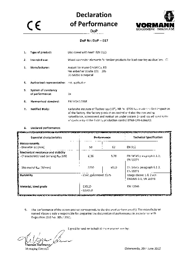 BULLDOG Declaration of Performance DoP-017 (ENG)
