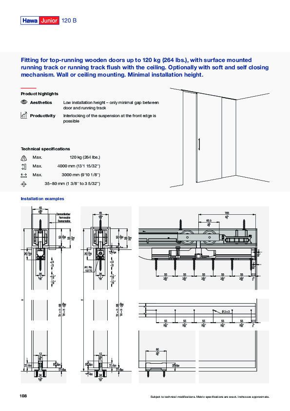 HAWA Junior 120 B - system catalog