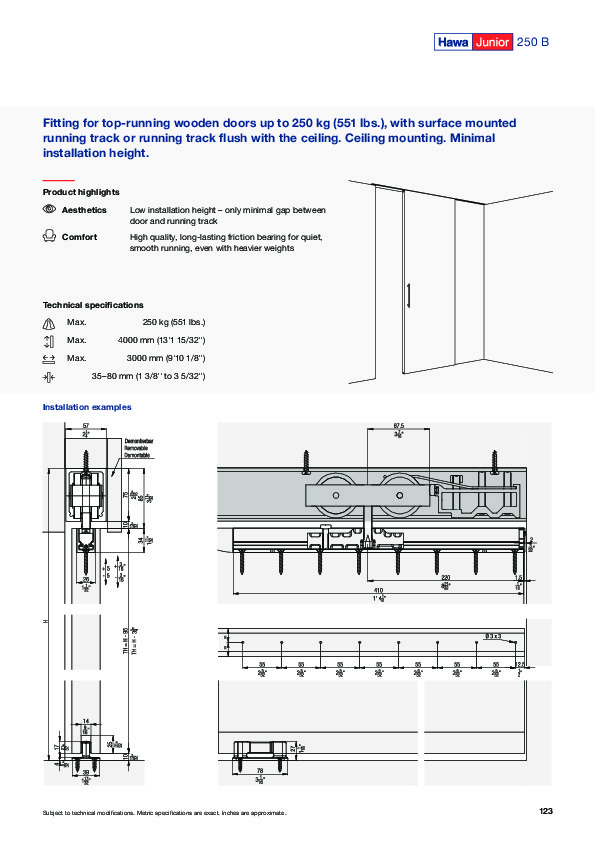 HAWA Junior 250 B - system catalog