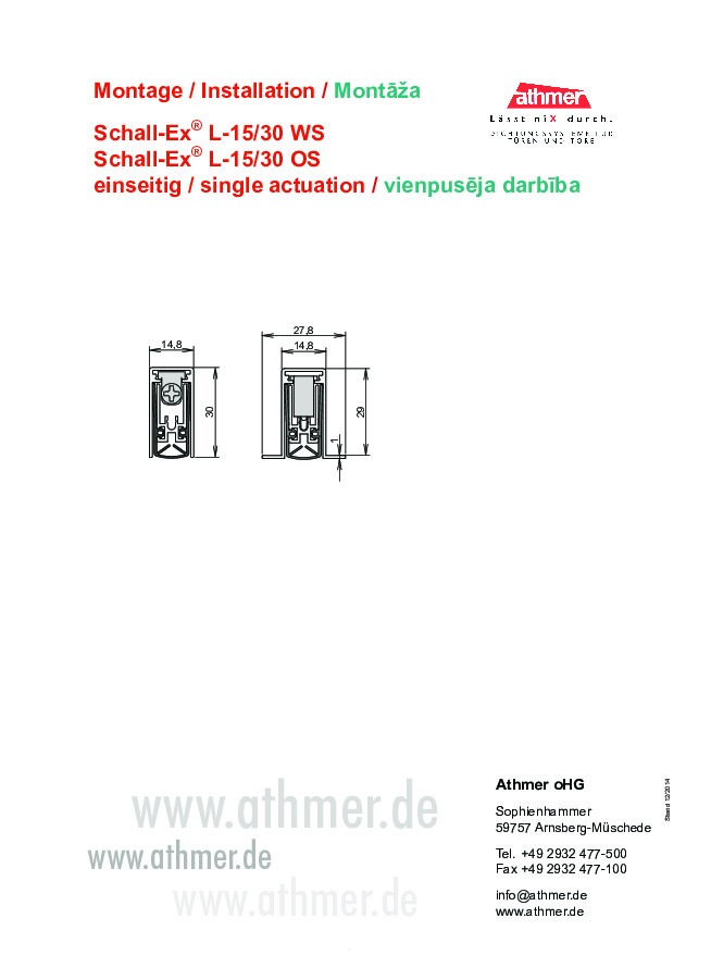 Schall-Ex L15/30 / Schall-Ex L15/30 OS - installation instructions