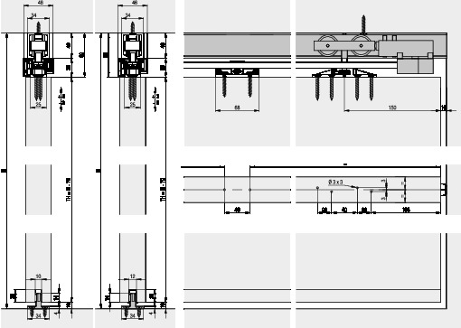 HAWA JUNIOR 80Z Symmetric - installation examples