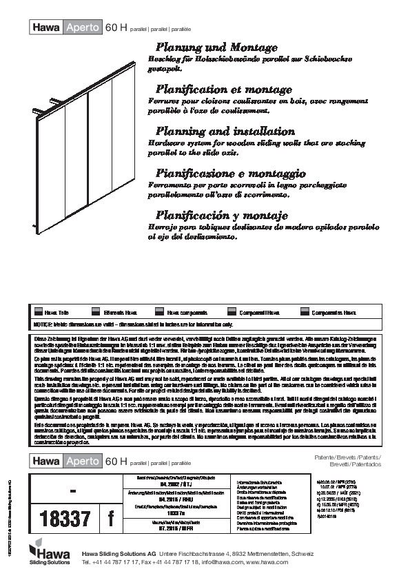 HAWA APERTO 60 H - assembly instructions with parallel connection package