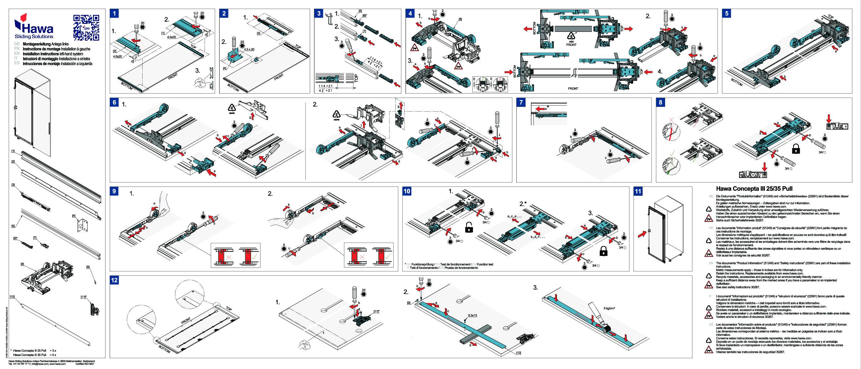 HAWA CONCEPTA III 25/35 PULL - assembly instructions