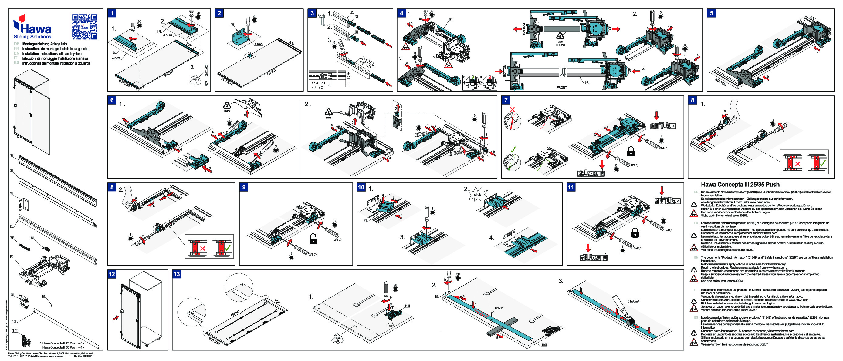 HAWA CONCEPTA III 25/35 PUSH - assembly instructions