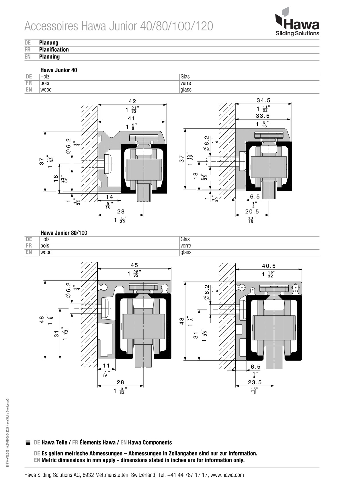 Hawa Junior 40/80/100/120 - mounting instructions Angled profile