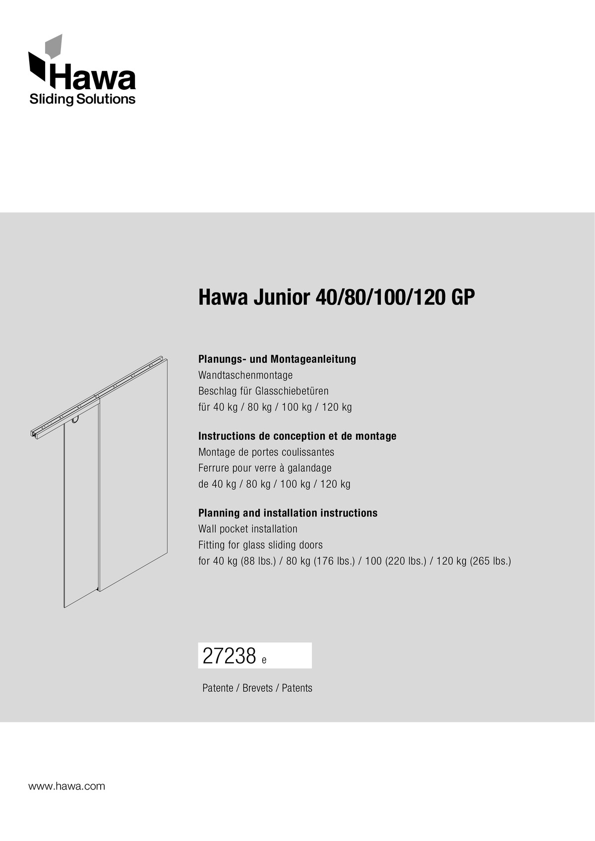 Hawa Junior 40/80/100/120 GP Pocket - mounting instructions