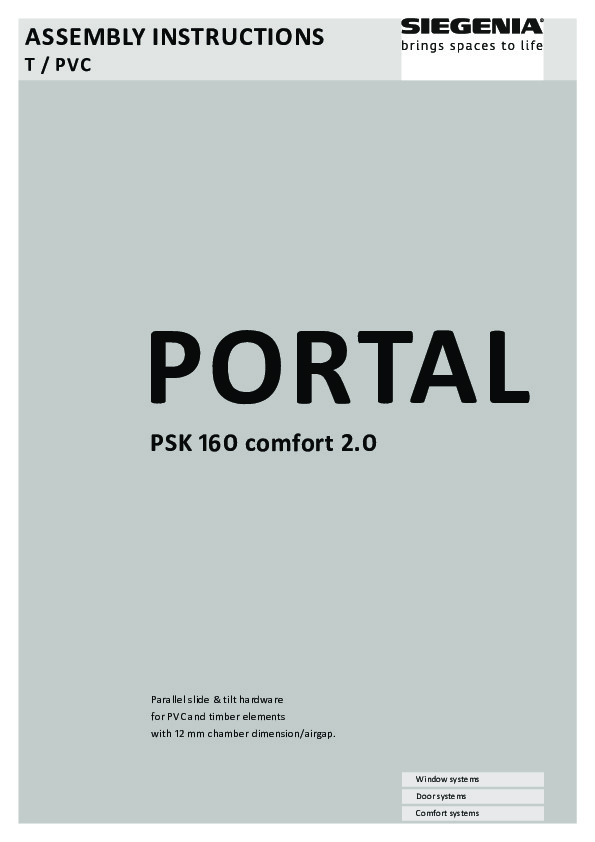 PORTAL PSK160 comfort - assembly instructions
