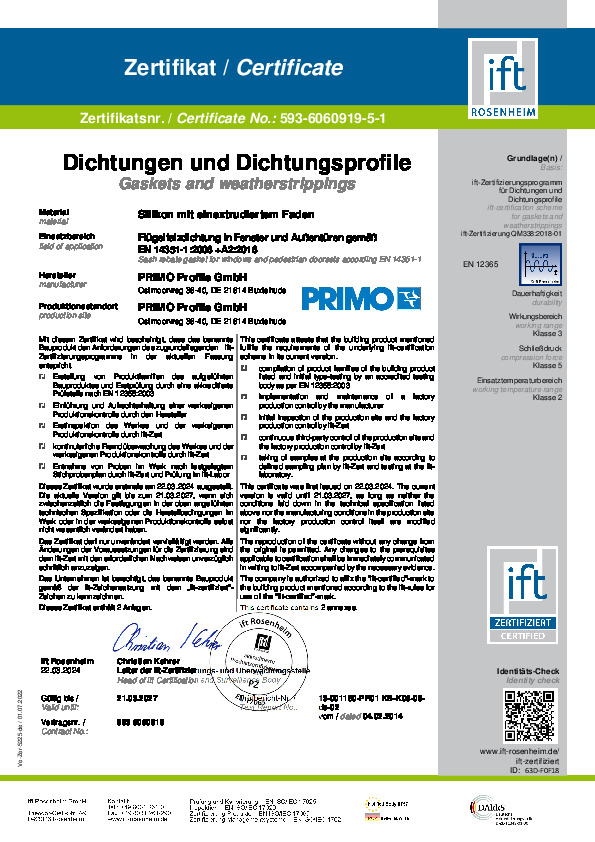 Certificate IFT Rosenheim 593-6060919-5-1 (DE/EN)