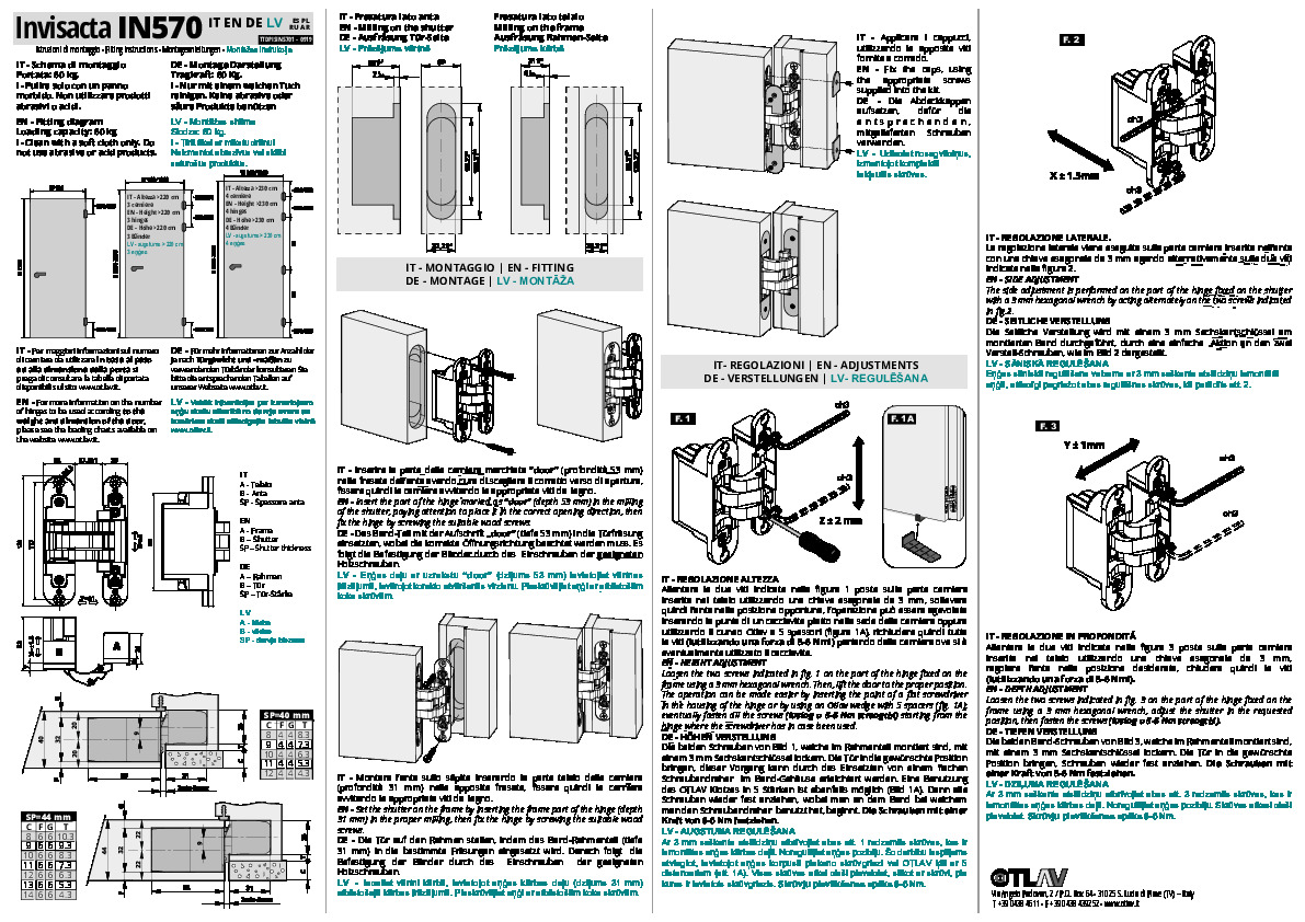 IN570 Assembly and adjustment instructions