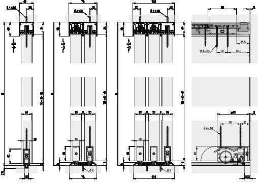 HAWA DIVIDO 80 H - installation examples