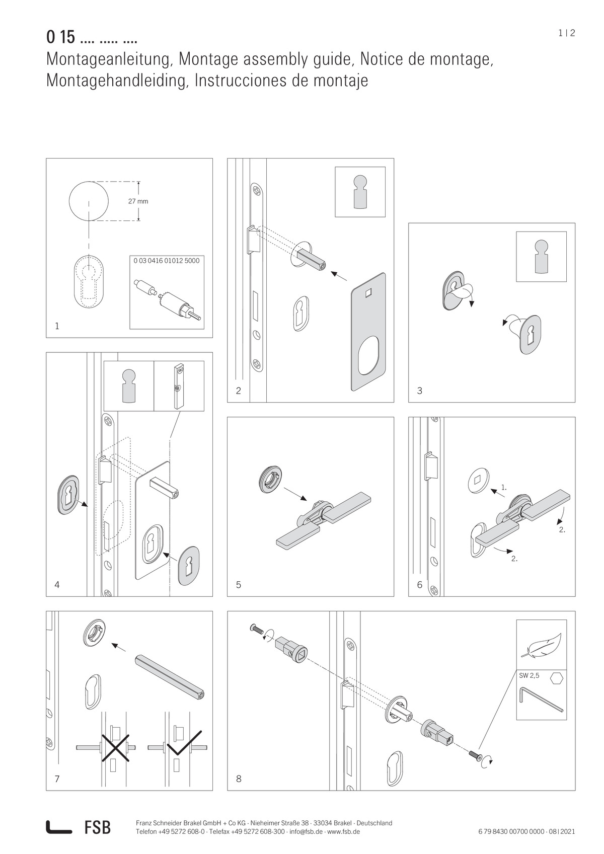 Montage assembly guide FSB 15