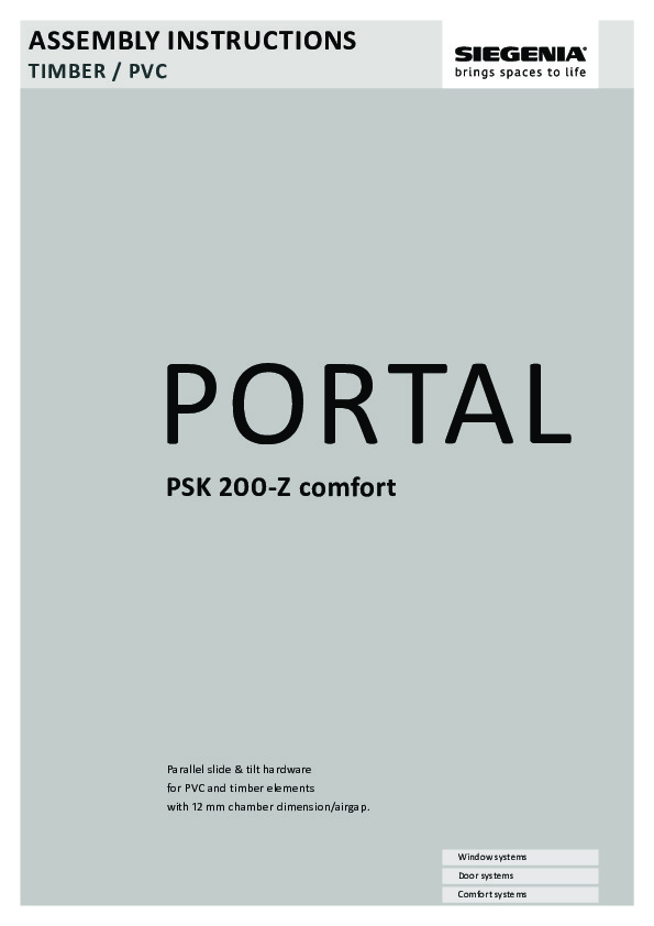 PORTAL PSK200-Z comfort - assembly instructions
