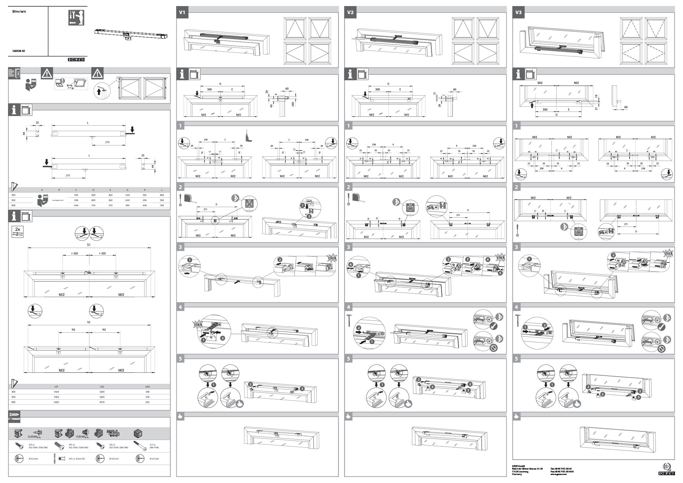 GEZE SLIMCHAIN - installtion instructions