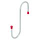 Hanging hook S-shape 175x65x52 mm, galvanized, with red endcaps