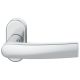 Handle for framed doors on oval rose, spring-loaded, 9 mm, for fire safety doors, st. steel