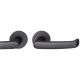 Handle set on round roses BAC, door thickness 39-58 mm, aluminium black 0810