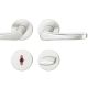 Handle set on round roses WC, door thickness 39-58 mm, aluminium F1