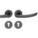 Handle set on round roses PZ, door thickness 39-58 mm, aluminium black 0810