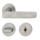 Handle set on round roses WC, door thickness 39-58 mm, aluminium natural 013