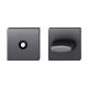 Pair of square WC roses with knob, without colour indicator, black S8