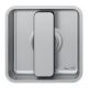 Sliding door handle, non-lockable, square, stainless steel