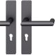 FSB 79 1016 handle set with backplates PZ 72mm for fireproof emergency doors, aluminium blasted, matt black S8