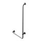 Angled support rail 90° for WC and bathrooms, 1048x450x36/22mm, matt stainless steel, right