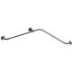 Corner support rail for bathrooms, 750x750mm, matt stainless steel, right