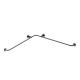Corner support rail for bathrooms, 975x975mm, matt stainless steel