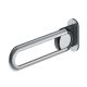 Drop-down support rail 600mm, oval support plate, matt st. steel, right