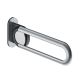 Drop-down support rail 600mm, oval support plate, matt st. steel, left