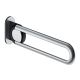 Drop-down support rail 700mm, oval support plate, matt st. steel, left
