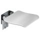 Tip-up shower seat with A-flex fastening, 400x400mm, grey RAL7047