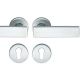 Handle set on round roses PZ, door thickness 39-58 mm, aluminium F1