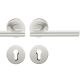 Handle set on round roses PZ, door thickness 39-58 mm, aluminium F1