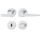 Handle set with round roses WC, door thickness 39-58 mm, stainless steel satin