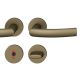 Handle set with round roses WC, DB 39-58 mm, aluminum in bronze tone S5