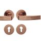 Handle set on round roses PZ, door thickness 39-58 mm, light bronze