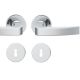 Handle set on round roses BB, door thickness 39-58 mm, stainless steel matt