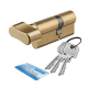 Profile cylinder with knob 1405/C W235 P35-35, brass