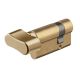 Single cylinder with knob P30-10, matt brass