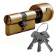 1484 A shortened profile cyllinder with knob, P26-40 mm, brass