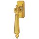 L-shape window handle, polished brass