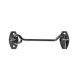 Hook and eye latch, 80 mm, black