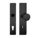FSB 73 7379 S2-ZA security backplates with cylinder shield and fixed door knob, without lever handle, PZ/92/8mm, aluminium black S8