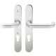 Security backplate set with handles for narrow doors, handle/handle, PZ 92, aluminium F1